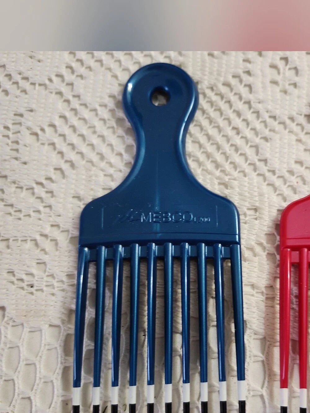 NEW Lot of 3 Vintage 90's Mebco Hair Comb Hair lift picks double-dipped